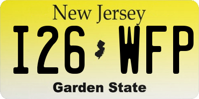 NJ license plate I26WFP