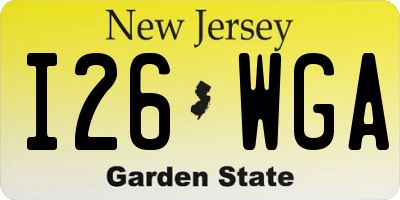NJ license plate I26WGA