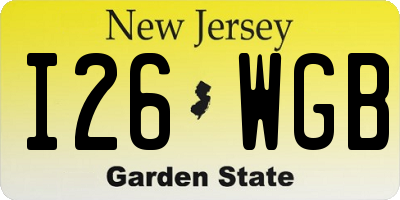 NJ license plate I26WGB