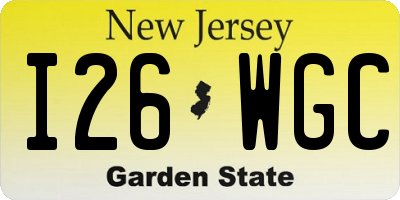 NJ license plate I26WGC