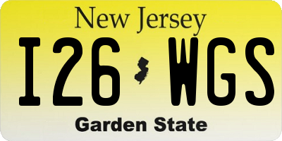 NJ license plate I26WGS