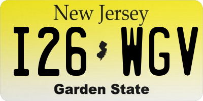 NJ license plate I26WGV