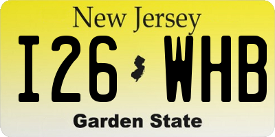 NJ license plate I26WHB