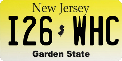 NJ license plate I26WHC