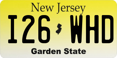 NJ license plate I26WHD