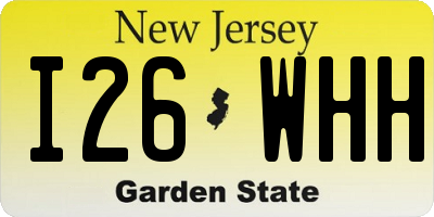 NJ license plate I26WHH