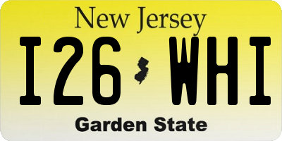 NJ license plate I26WHI