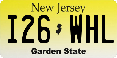 NJ license plate I26WHL