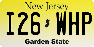 NJ license plate I26WHP