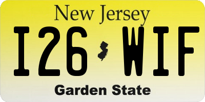 NJ license plate I26WIF