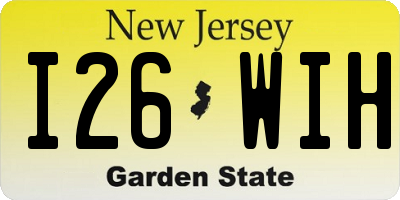NJ license plate I26WIH