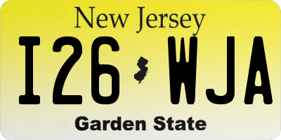 NJ license plate I26WJA