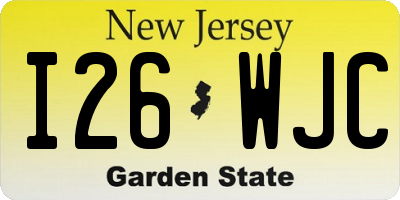 NJ license plate I26WJC