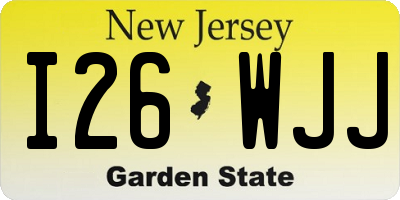NJ license plate I26WJJ