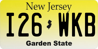 NJ license plate I26WKB
