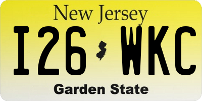 NJ license plate I26WKC