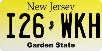 NJ license plate I26WKH
