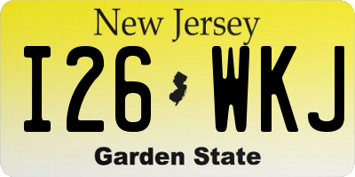 NJ license plate I26WKJ