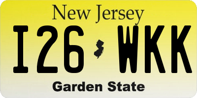 NJ license plate I26WKK