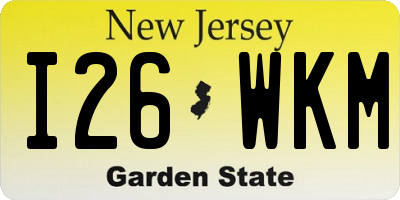 NJ license plate I26WKM