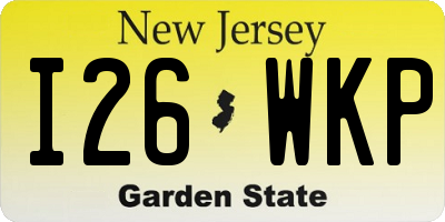NJ license plate I26WKP