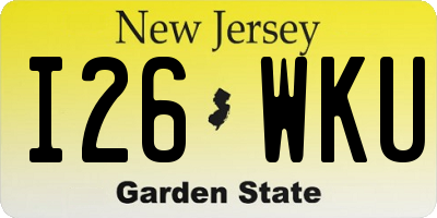 NJ license plate I26WKU
