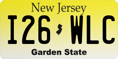 NJ license plate I26WLC
