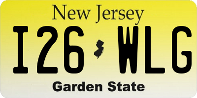 NJ license plate I26WLG