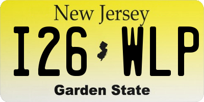 NJ license plate I26WLP
