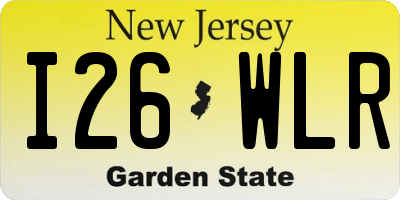 NJ license plate I26WLR