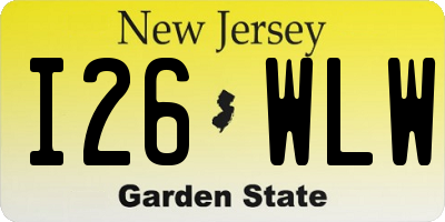 NJ license plate I26WLW