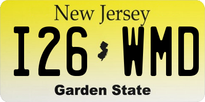 NJ license plate I26WMD