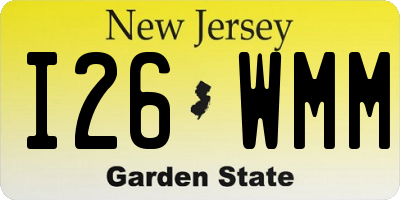 NJ license plate I26WMM