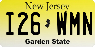 NJ license plate I26WMN