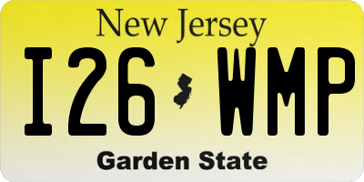 NJ license plate I26WMP