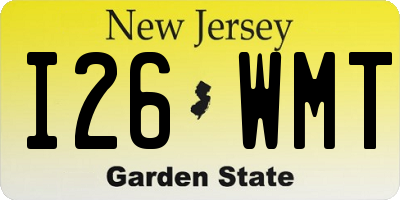 NJ license plate I26WMT