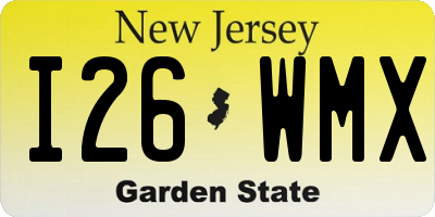 NJ license plate I26WMX