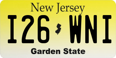 NJ license plate I26WNI
