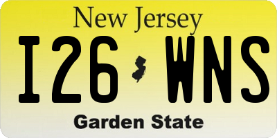 NJ license plate I26WNS