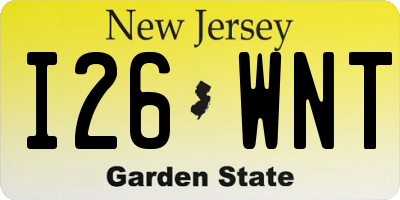 NJ license plate I26WNT