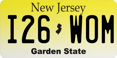 NJ license plate I26WOM