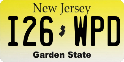 NJ license plate I26WPD