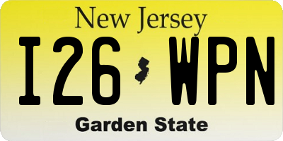 NJ license plate I26WPN