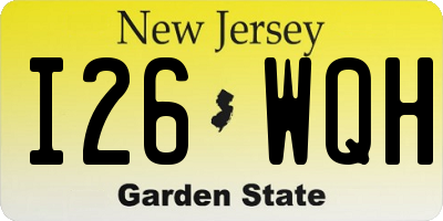 NJ license plate I26WQH