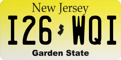 NJ license plate I26WQI