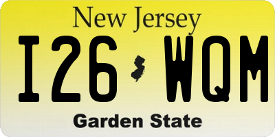 NJ license plate I26WQM