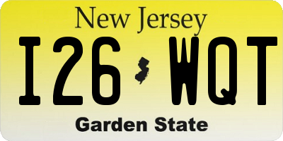NJ license plate I26WQT