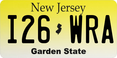 NJ license plate I26WRA