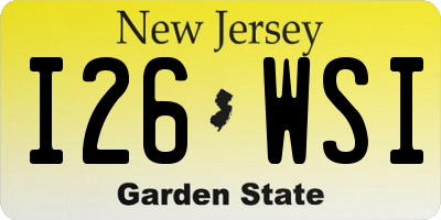 NJ license plate I26WSI