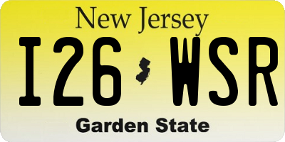 NJ license plate I26WSR
